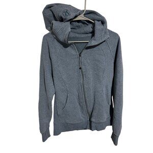 Lululemon Womens Full-Zip Hoodie Size 12 Sweatshirt Cotton Blend With Logo Detai